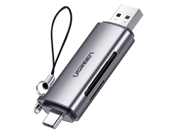 Lector de tarjetas UGREEN microSD/SD, USB 2.0/USB-C.