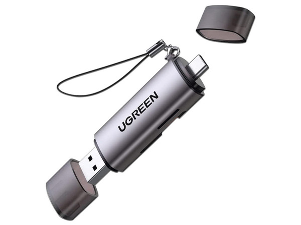 Lector de tarjetas UGREEN microSD/SD, USB 2.0/USB-C.