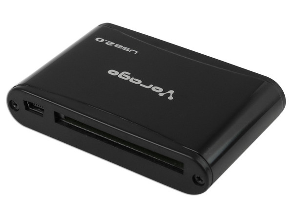 Lector de Memorias Externo Vorago 11 en 1, Lee y Graba en Memorias Flash, USB 2.0. Color Negro