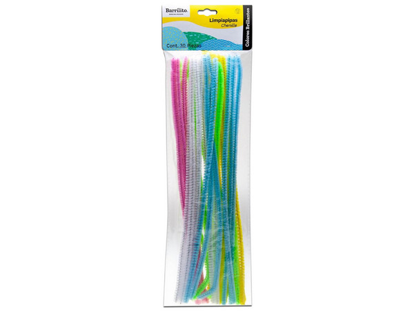 Limpiapipas Barrilito, Surtidos, Colores Brillantes, Bolsa C/30 Pzas.