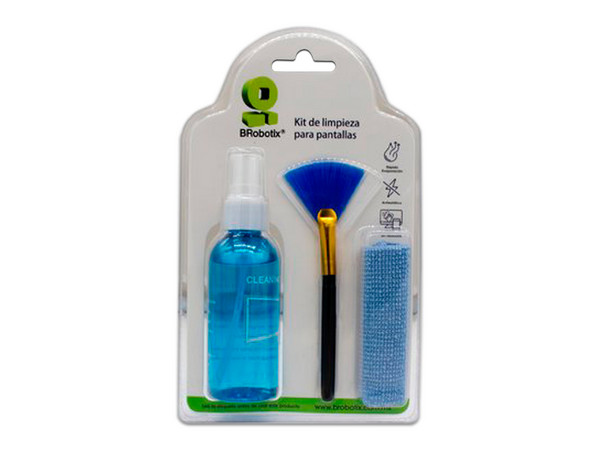 Kit Limpieza BRobotrix 3 en 1,  Spray Limpiador , Brocha y Pañuelo para Pantallas