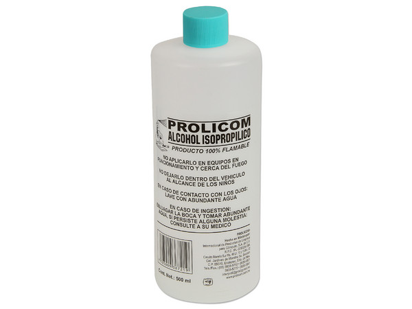 Alcohol Isopropilico Prolicom, para mantenimiento y limpieza. 500 ml