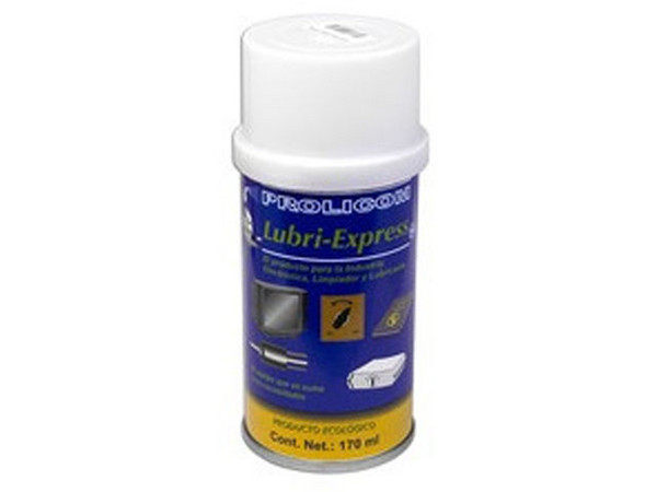 Limpiador y Lubricante Prolicom Lubri-Express. Ideal para Mecanismos y Sistemas Electrónicos, con un Volumen de 170 ml. Color Multicolor, Compatible con Materiales Metálicos.