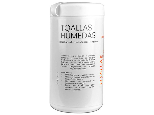Toallitas Limpiadoras Perfect Choice, Antiestáticas, 14 x 2 cm, Para Equipos Electrónicos, Con 50 Piezas.