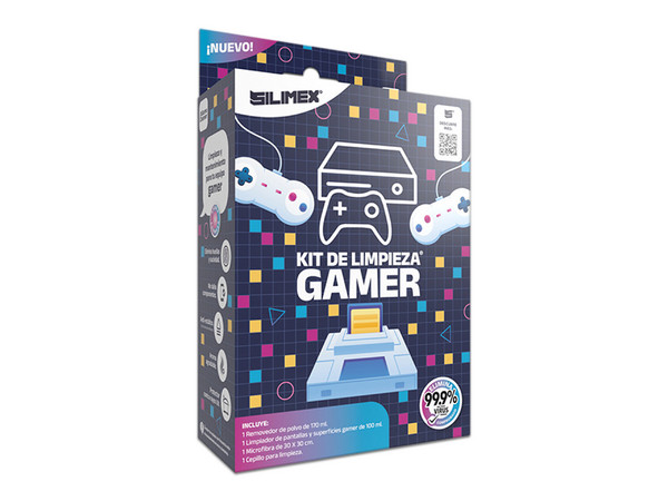 Kit de Limpieza Gamer Silimex, Incluye Removedor de Polvo, Limpiador de pantalla y Microfibra.
