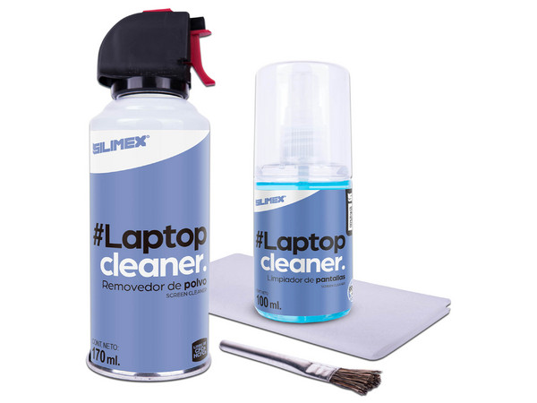 Kit de Limpieza para Laptops Silimex CLEANER, Incluye Removedor de polvo, Limpiador de Pantalla, Microfibra y Cepillo.