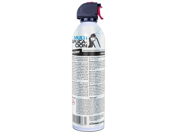 Aire Comprimido SILIMEX AeroJet 360 de 660ml, Valvula de 360 Grados. Color Blanco.