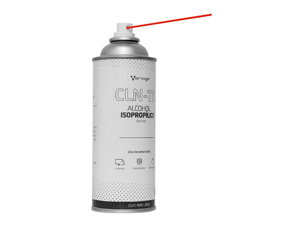 Alcohol Isopropílico Aerosol Vorago CLN-111 para limpieza, 250ml.