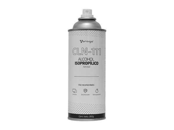 Alcohol Isopropílico Aerosol Vorago CLN-111 para limpieza, 250ml.