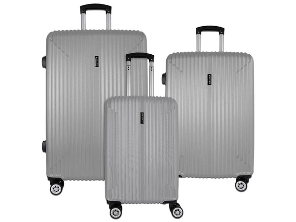 Set de 3 Maletas Rígidas BAGIAU 90439003, de 20, 24 y 28 Pulgadas. Color Gris.
