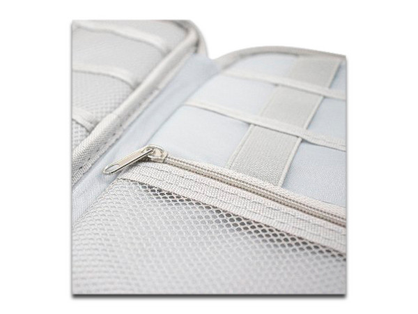 Funda Organizadora de Cables BRobotix, Bolsillos para USB, Tarjetas SD o MicroSD. Color Gris.