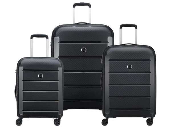 Set de 3 Maletas Rígidas Delsey Paris Binalong 00310198600, De 20, 24 y 28 Pulgadas. Color Negro.