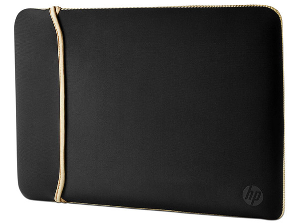 Funda HP Sleeve reversible color Negro y Dorado, para laptop de hasta 14