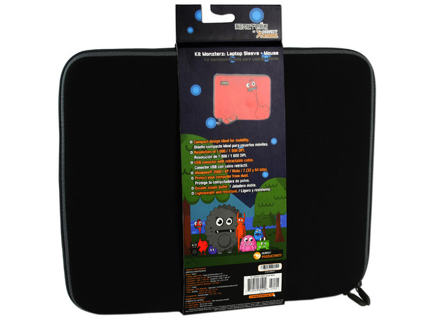Kit de Funda y Mouse Perfect Choice MONZTERZ para Laptop de hasta 15.4