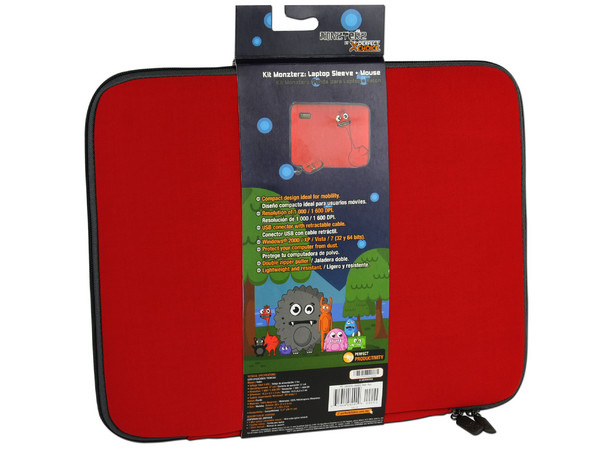 Kit de Funda y Mouse Perfectchoice MONZTERZ para Laptop de hasta 15.4