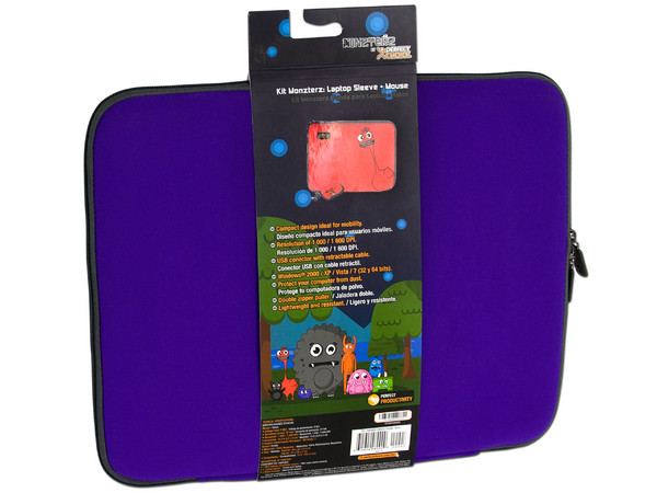 Kit de Funda y Mouse Perfectchoice MONZTERZ para Laptop de hasta 15.4