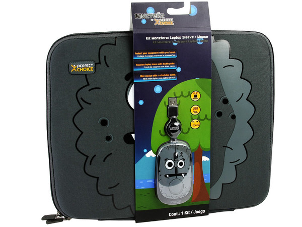Kit de Funda y Mouse Perfectchoice MONZTERZ para Laptop de hasta 15.4