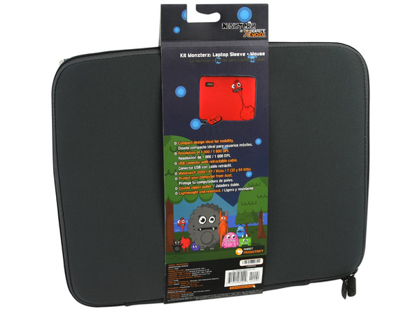 Kit de Funda y Mouse Perfectchoice MONZTERZ para Laptop de hasta 15.4