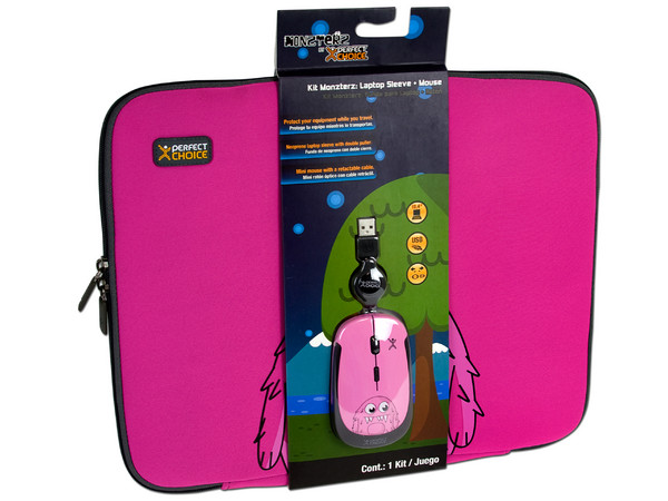 Kit de Funda y Mouse Perfectchoice MONZTERZ para Laptop de hasta 15.4