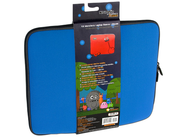  Kit de Funda y Mouse Perfect Choice MONZTERZ para Laptop de hasta 15.4
