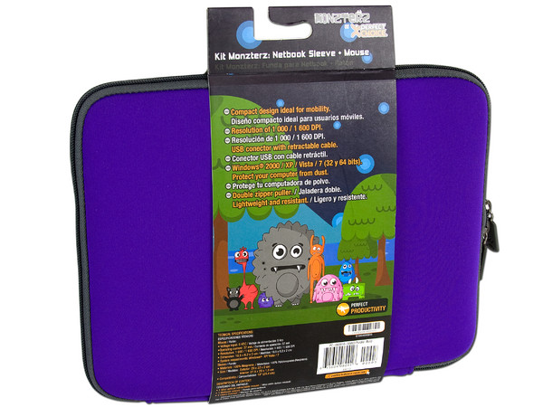 Kit de Funda y Mouse Perfectchoice MONZTERZ para Netbook de hasta 10