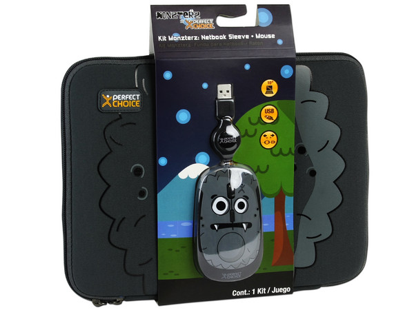 Kit de Funda y Mouse Perfectchoice MONZTERZ para Netbook de hasta 10