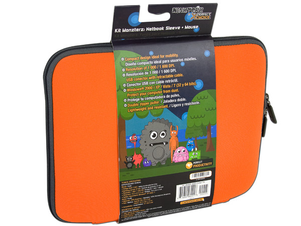 Kit de Funda y Mouse Perfectchoice MONZTERZ para Netbook de hasta 10