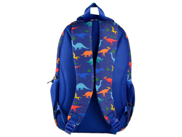 Mochila Escolar Perfect Choice Brooklyn PC-085300, Diseño de Dinosaurios, Múltiples Compartimientos. Color Azul.