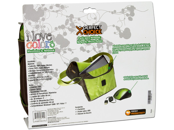 Netpack de Portafolio y Mini Mouse Perfect Choice para Netbook de 10
