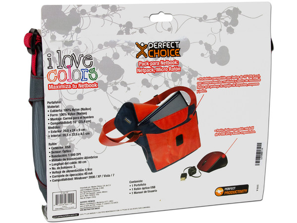 Netpack de Portafolio y Mini Mouse Perfect Choice para Netbook de 10