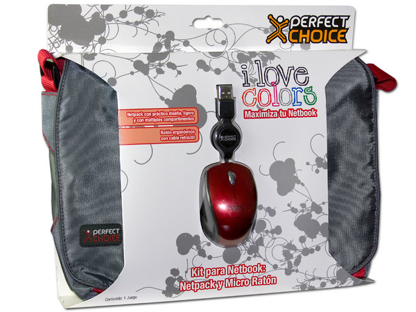 Netpack de Portafolio y Mini Mouse Perfect Choice para Netbook de 10