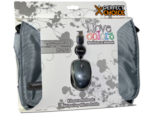 Netpack de Portafolio y Mini Mouse Perfect Choice para Netbook de 10