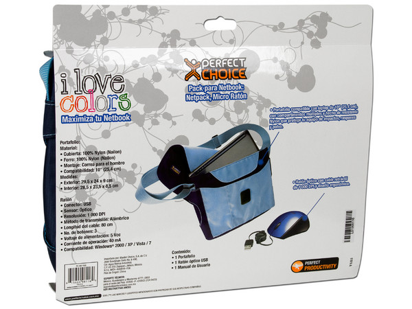 Netpack de Portafolio y Mini Mouse Perfect Choice para Netbook de 10