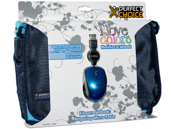 Netpack de Portafolio y Mini Mouse Perfect Choice para Netbook de 10