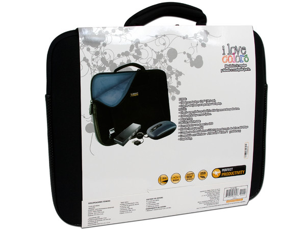 Kit 3 en 1 de Funda, Mouse y hub USB de 4 puertos Perfect Choice para Laptop de 15.6