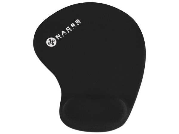 Mouse Pad NACEB NA-549 con reposa muñecas de gel. Color Negro.