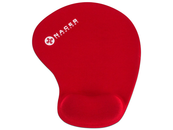 Mouse Pad NACEB NA-549R con reposa muñecas de gel. Color Rojo.