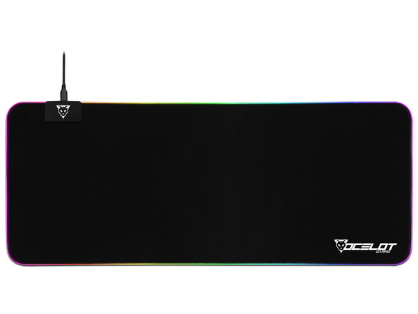 Mouse Pad Gamer Ocelot OMPXL01 RGB de 35 x 80 cm. Color Negro.