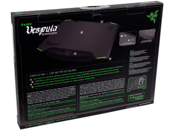 Mouse Pad Dual Side Gaming Mat Razer VESPULA, Superficie de Velocidad y Control, reposa-muñecas de gel.
