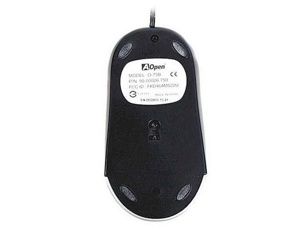 Mouse Óptico AOpen 0-75B Color Negro/Plata, (USB/PS2).