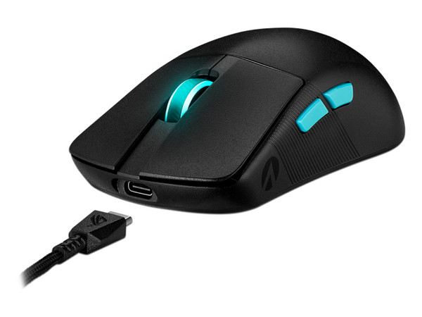 Mouse Óptico Gamer Inalámbrico Asus ROG Harpe Ace Aim Lab Edition, DPI de hasta 36,000, USB, AURA Sync,  Sensor ROG AimPoint, Conectividad USB 2.0, Bluetooth, 5 Botones, Color Negro.