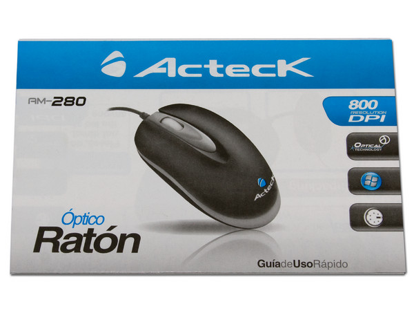MOUSE ACTECK OPTICO NEGRO PS2  3 BOTONES Y SCROLL