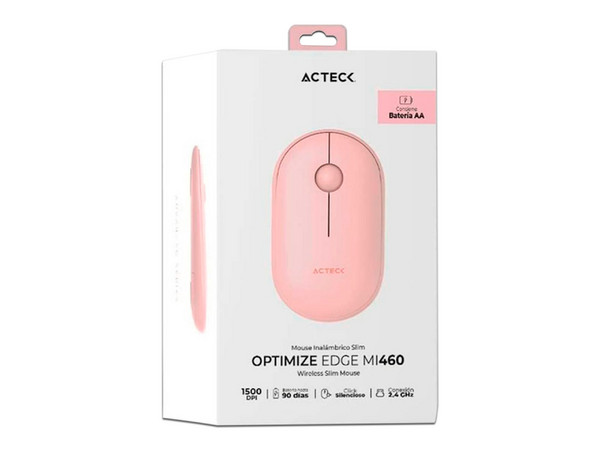 Mouse Inalámbrico Acteck MI460, hasta 1600 dpi, Color Rosa.