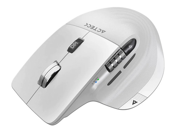 Mouse Óptico Inalámbrico Acteck VIRTUOS FITT PRO MI780, Ergonómico, 8 Botones, Hasta 3200 DPI, Color Blanco.