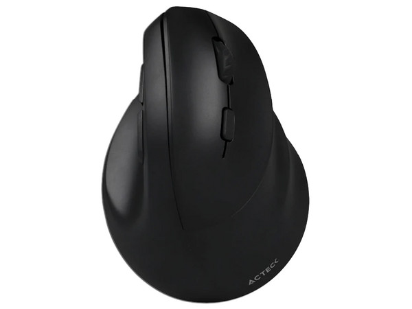 Mouse Óptico Inalámbrico Acteck Vertical Virtuos Fitt MI520, Ergonómico, 7 Botones, Hasta 2400 DPI, Color Negro.