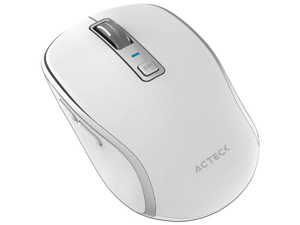 Mouse Multidispositivo Acteck Optimize Trip Pro MI580, hasta 1600 dpi, 2.4 GHz + 2 Modos Bluetooth, 6 Botones, Recargable, Color Blanco.