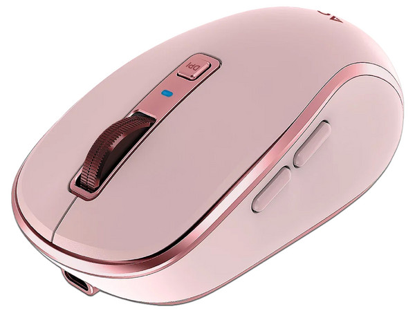 Mouse Multidispositivo Acteck Optimize Trip Pro MI580, hasta 1600 dpi, 2.4 GHz + 2 Modos Bluetooth, 6 Botones, Recargable, Color Rosa.
