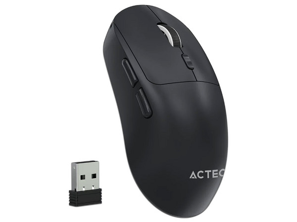 Mouse Óptico Inalámbrico Acteck Instinct Click MI484, 3200 DPI, 6 Botones, Receptor USB, Bluetooth. Color Negro.