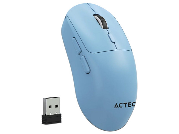 Mouse Óptico Inalámbrico Acteck Instinct Click MI484, 3200 DPI, 6 Botones, Receptor USB, Bluetooth. Color Azul.