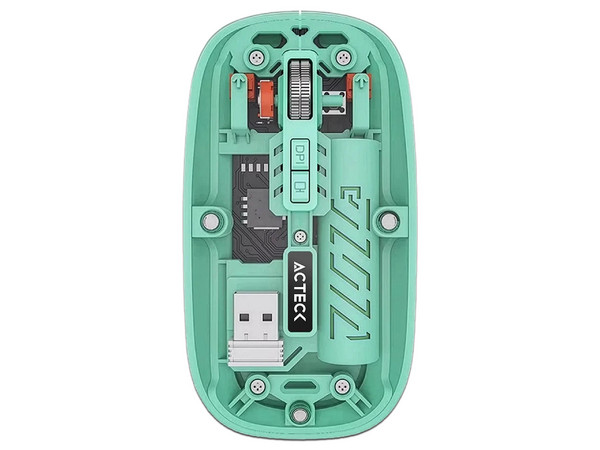 Mouse Óptico Inalámbrico Acteck Aero One MI455V, 3200 DPI, Receptor USB, Bluetooth. Color Verde Menta.